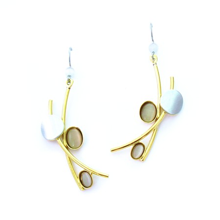 Light Grey Two-tone "X" Dangles by Christophe Poly - Click Image to Close